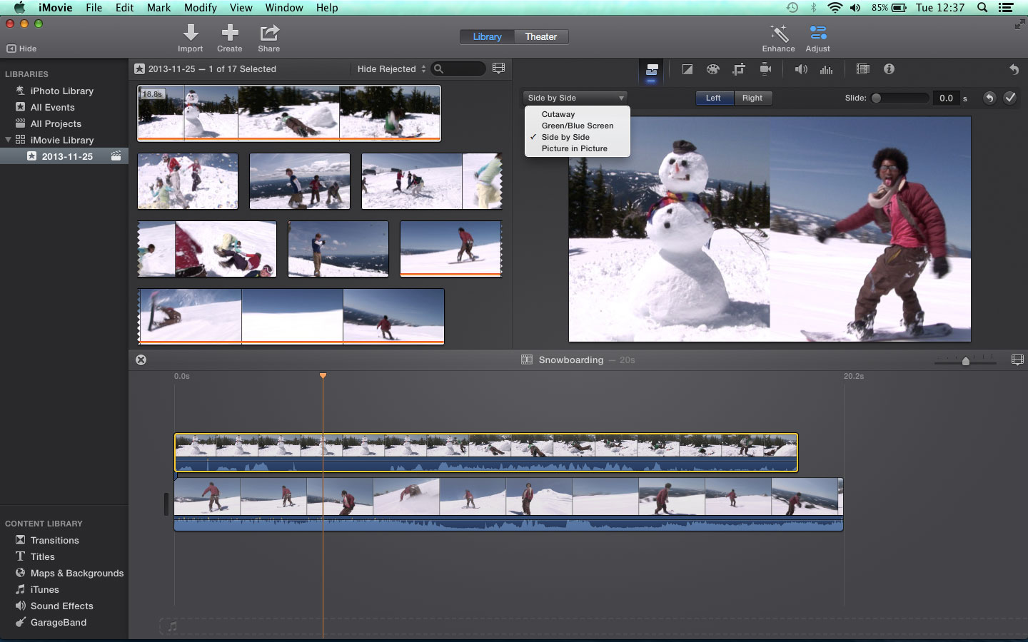 Imovie editing software